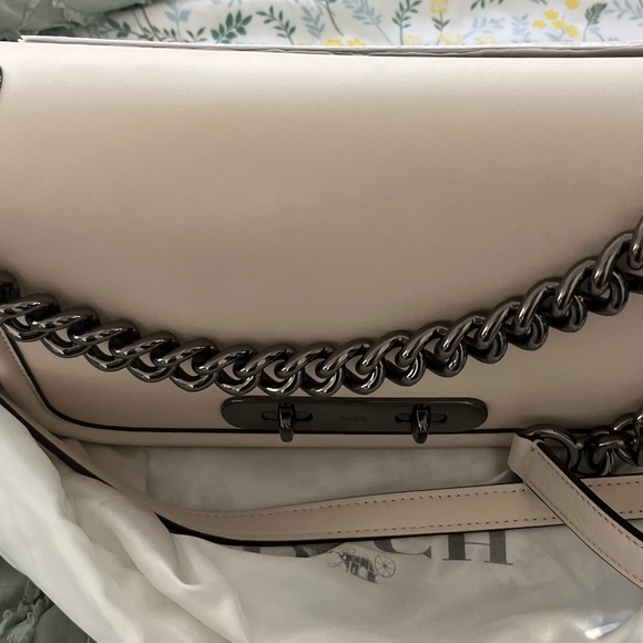 Coach Winter White Leather Shoulder Bag - Brand New
